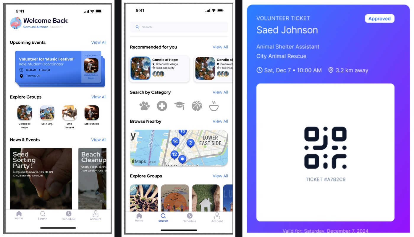 VolunteerHub app preview